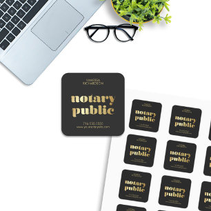 Stijlvolle zwarte notaris Public Gold Brand Busine Vierkante Sticker