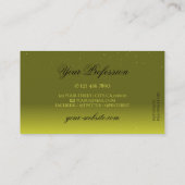 Stijlvolle zwarte olijven Geel met groene handjass Visitekaartje (Achterkant)