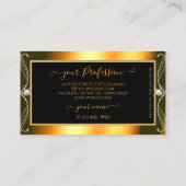 Stijlvolle zwarte Oranje mousserende diamanten met Visitekaartje (Achterkant)