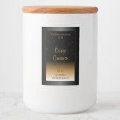 Stijlvolle zwarte Oranje productlabels Zachte glit Voedselcontainer Etiket (Voorkant)