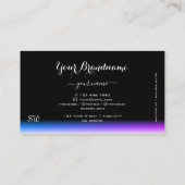 Stijlvolle zwarte Paarse gradiënt met monogram Visitekaartje (Achterkant)