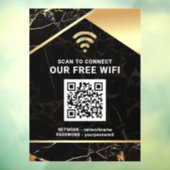 Stijlvolle Zwarte QR Code Wifi Netwerk Wachtwoord Raamsticker (Vel 3)