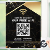 Stijlvolle Zwarte QR Code Wifi Netwerk Wachtwoord Raamsticker (Huis)