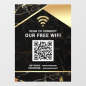 Stijlvolle Zwarte QR Code Wifi Netwerk Wachtwoord Raamsticker (Vel)