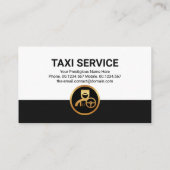 Stijlvolle zwarte rand Taxi Cab. Aangewezen driver Visitekaartje (Achterkant)