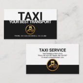 Stijlvolle zwarte rand Taxi Cab. Aangewezen driver Visitekaartje (Voorkant / Achterkant)