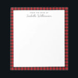 Stijlvolle zwarte rode buffelplaat notitieblok<br><div class="desc">Stijlvol modern zwart-wit en rood buffelblok Notitieblok</div>