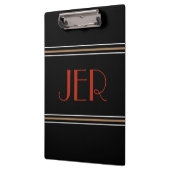 Stijlvolle Zwarte Rode Designer Monogram Beginlett Klembord (Links)