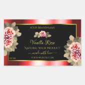 Stijlvolle zwarte rode etiketten voor platte Rozen (Voorkant)