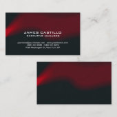 Stijlvolle zwarte rode golven Modern Professional Visitekaartje (Voorkant / Achterkant)