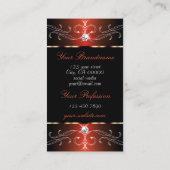 Stijlvolle zwarte roodachtige  Ornamenten met foto Visitekaartje (Achterkant)
