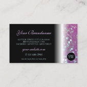 Stijlvolle zwarte roze Blauwgroen mousserende glit Visitekaartje (Achterkant)