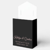 Stijlvolle Zwarte & Roze Bruiloft Bedankdoosjes (Geopend)
