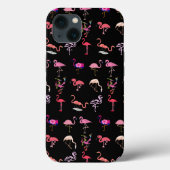 Stijlvolle zwarte roze Flamingos Cute Baby Animal  Case-Mate iPhone Case (Achterkant)