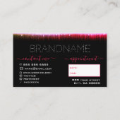 Stijlvolle zwarte roze kleurige Nail Studio-benoem Visitekaartje (Achterkant)