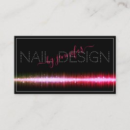 Stijlvolle zwarte roze kleurige Nail Studio-benoem Visitekaartje