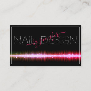 Stijlvolle zwarte roze kleurige Nail Studio-benoem Visitekaartje