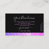 Stijlvolle zwarte roze Paarse spaarpeuk Visitekaartje (Achterkant)