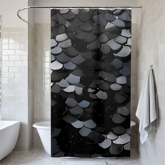 Stijlvolle zwarte Sequin Douchegordijn