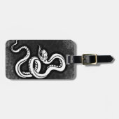 Stijlvolle zwarte slangentekening bagagelabel (Voorkant horizontaal)