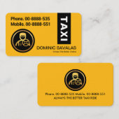 Stijlvolle zwarte streep op gele taxikleur visitekaartje (Voorkant / Achterkant)