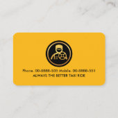 Stijlvolle zwarte streep op gele taxikleur visitekaartje (Achterkant)