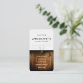 Stijlvolle zwarte subtiele golving | schaar van ho visitekaartje (Staand voorkant)