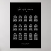 Stijlvolle Zwarte Tafelindeling Bruiloft 15 Poster (Voorkant)