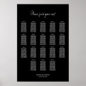 Stijlvolle Zwarte Tafelindeling Bruiloft 18 Poster (Voorkant)