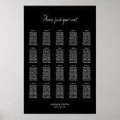 Stijlvolle Zwarte Tafelindeling Bruiloft 20 Poster (Voorkant)