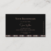 Stijlvolle zwarte tinten en gouden Roos met Logo Visitekaartje (Achterkant)