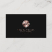 Stijlvolle zwarte tinten en gouden Roos met Logo Visitekaartje (Voorkant)