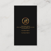 Stijlvolle zwarte Tuxedo Gold Boutonniere Catering Visitekaartje (Achterkant)