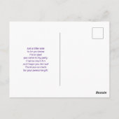 Stijlvolle zwarte wimpers & paarse glitter dank je briefkaart (Achterkant)