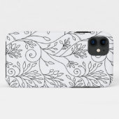 Stijlvolle zwarte witte bloemen iPhone 5 Hoesje (Achterkant (horizontaal))