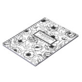 Stijlvolle Zwarte Witte Bloemige Gepersonaliseerde Notitieboek (Linkerzijde)