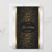 Stijlvolle zwarte, witte en gouden uitnodiging (Voorkant)