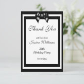 Stijlvolle zwarte & witte feestdag bedankkaart (Staand voorkant)