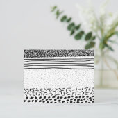 Stijlvolle zwarte witte handgetekende poolpuntjes briefkaart (Staand voorkant)