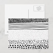 Stijlvolle zwarte witte handgetekende poolpuntjes briefkaart (Voorkant / Achterkant)