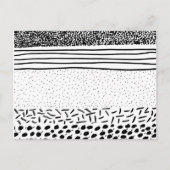 Stijlvolle zwarte witte handgetekende poolpuntjes briefkaart (Voorkant)