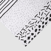 Stijlvolle zwarte witte handgetekende poolpuntjes tissuepapier (Detail)