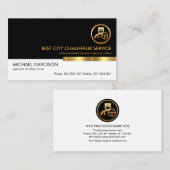 Stijlvolle zwarte witte laag Gold Tab Chauffeur Visitekaartje (Voorkant / Achterkant)