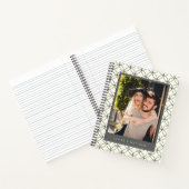 Stijlvolle zwarte witte lijn Art Aangepaste foto Notitieboek (Binnen)