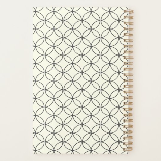 Stijlvolle zwarte witte lijn Art Aangepaste foto Planner (Achterkant)