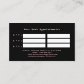 Stijlvolle zwarte witte marmer Gold Roos Benoeming Afsprakenkaartje (Achterkant)