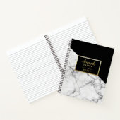 Stijlvolle zwarte witte marmer Ontwerpnotities Notitieboek (Binnen)