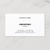 Stijlvolle zwarte witte, moderne, minimale Sjabloo Visitekaartje (Achterkant)