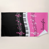 Stijlvolle, zwarte, witte pianoletoestels en notit strandlaken (Voorkant)