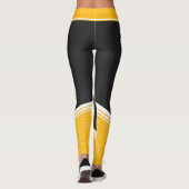 Stijlvolle zwarte witte strepen met floraalgeel en leggings (Achterkant)